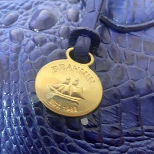 BRAHMIN Leather Crocodile Carryall Tote Bag.